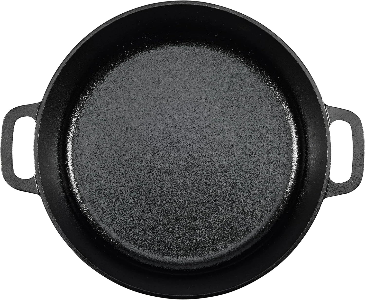 Round Pre-Seasoned Cast Iron Dutch Oven Pan with Lid and Double Handle, Black 07FC0E-D4 - KOEEK