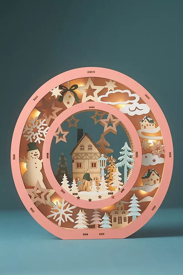 Anthropologie Wonderland Scene Monogram Light-Up Winter Decoration Letter O ANTHROPOLOGIE - KOEEK