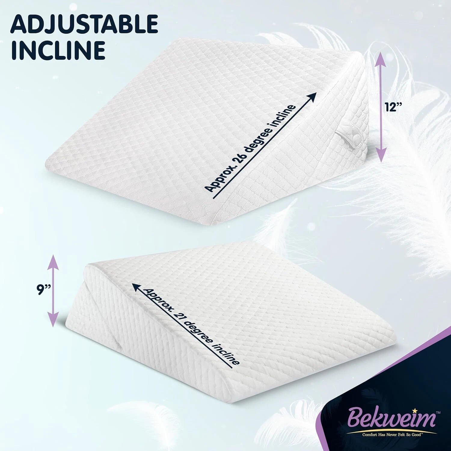 Adjustable Wedge Pillow for Sleep - For relief of sleep apnea, 07FC0E-D4 - KOEEK