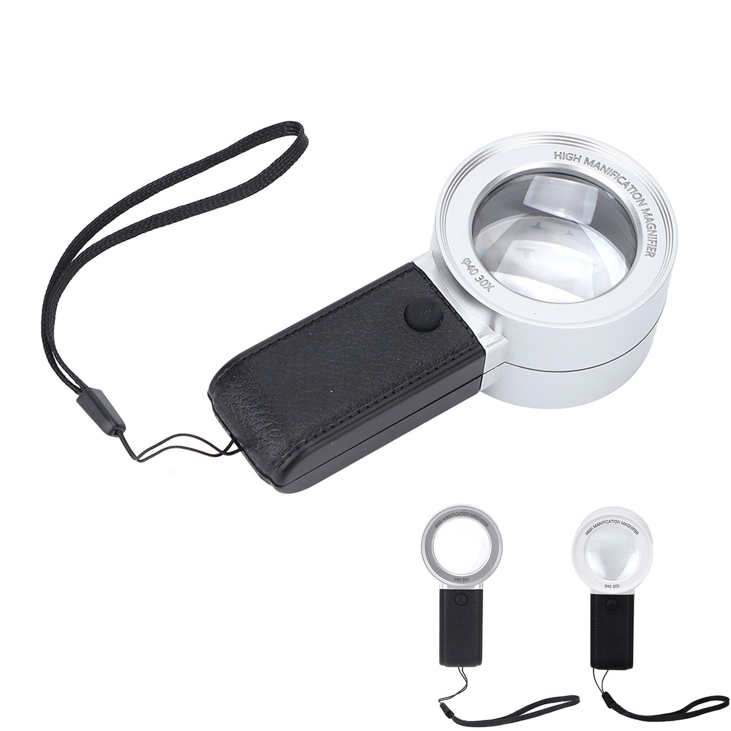 new Lighted Magnifying Glass Handheld 30X Magnification 3 LED Lights 1 UV Light ABE koeek - KOEEK