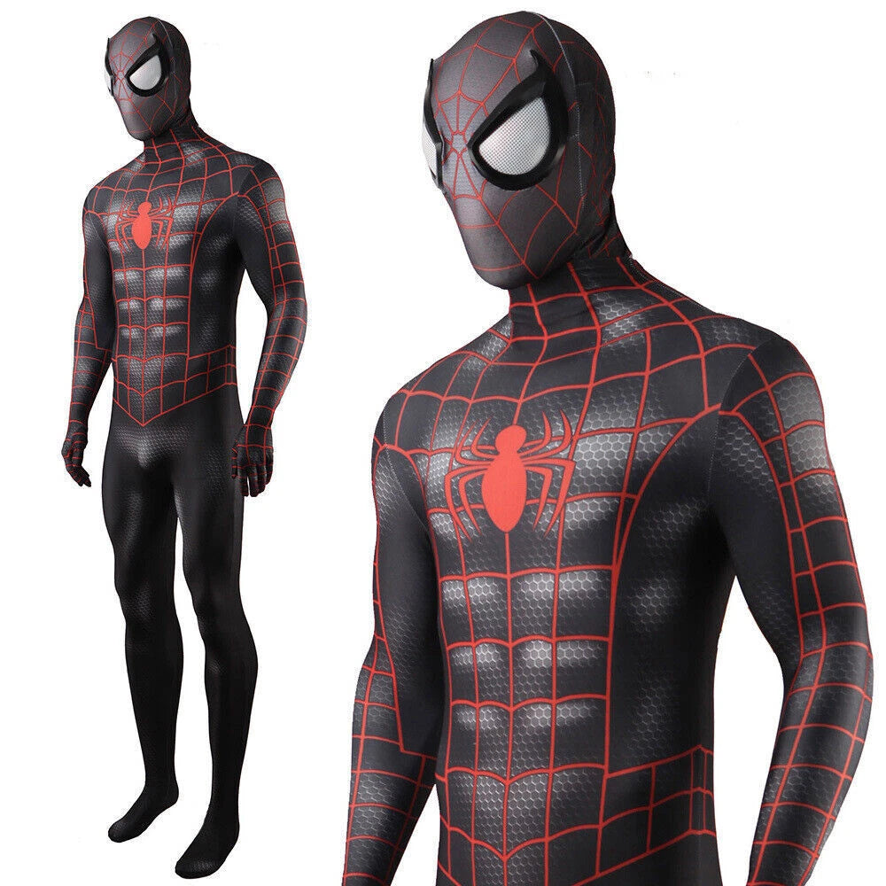 Symbiote Spider-man Jumpsuit Cosplay Costume Men Bodysuit Adult Kids Halloween 07FC0E-D4 - KOEEK
