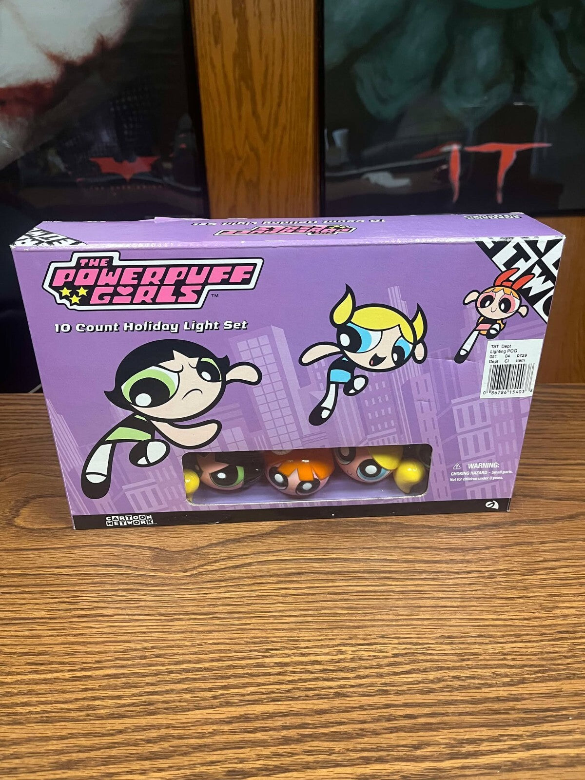 2001 GEMMY THE POWERPUFF GIRLS 10 COUNT HOLIDAY CHRISTMAS LIGHTS & BOX - WORKS GEMMY - KOEEK