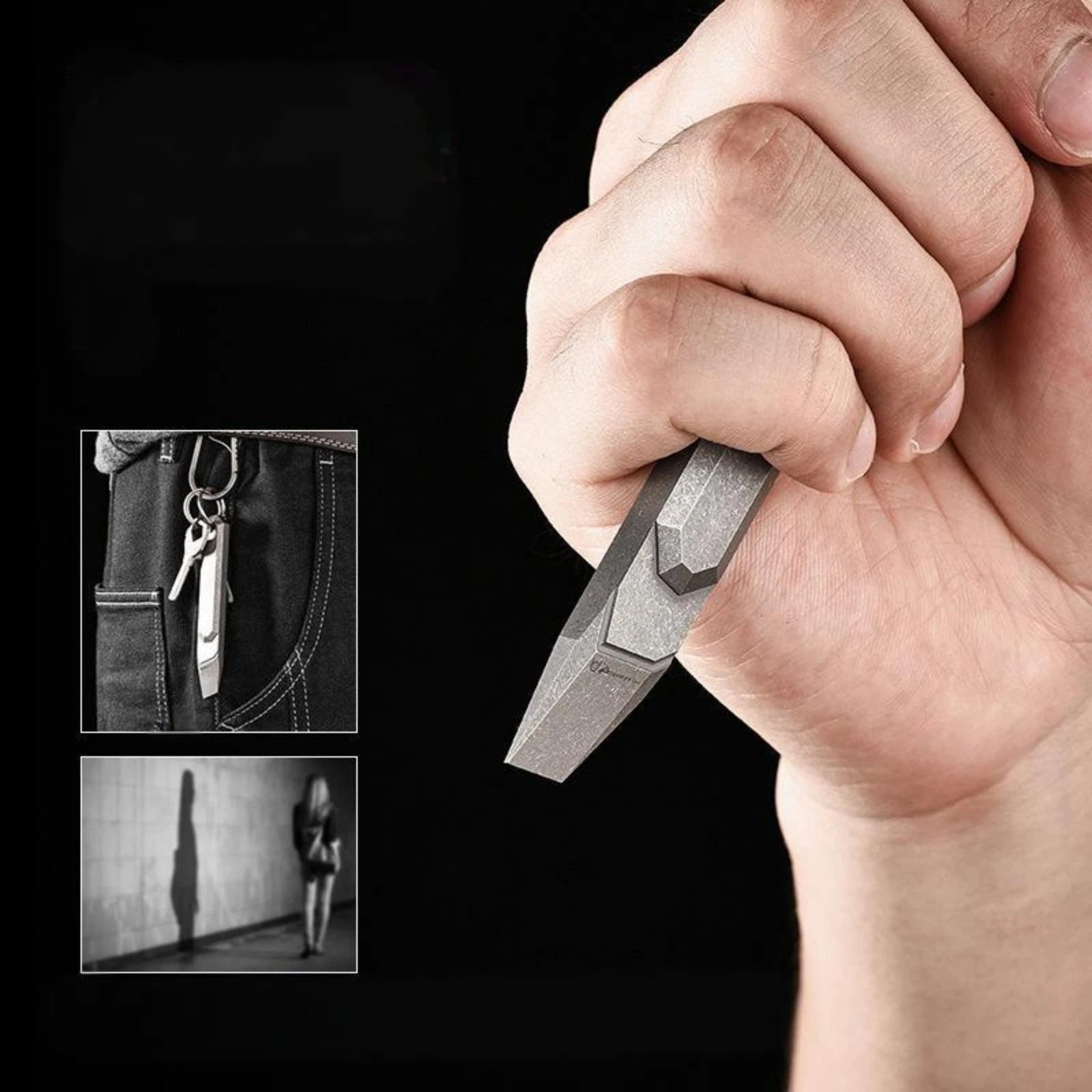 Titanium Alloy EDC Pry Bar Multi Tool Keychain Bottle Opener Lightweight 07FC0E-D4 - KOEEK