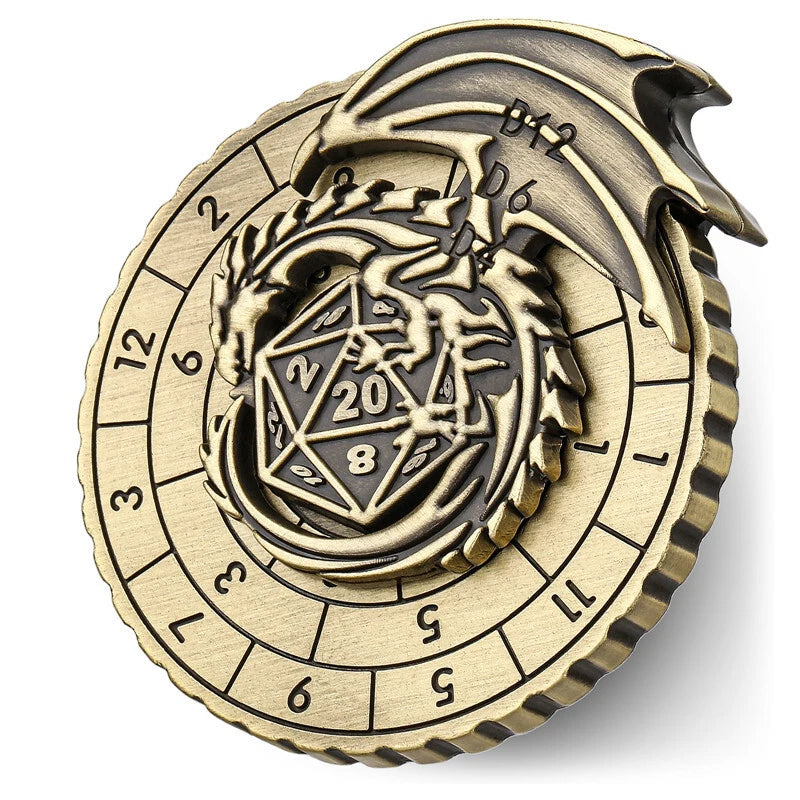 Spinner Dice 7-in-1 Metal DND Dice Set Unique Dragon Rotate D&D Dice RPG Gifts 07FC0E-D4 - KOEEK
