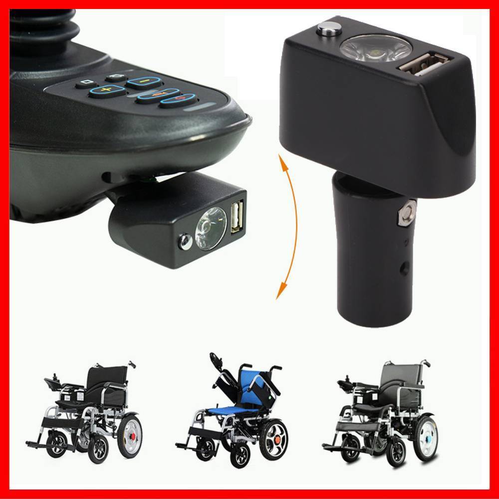 new Electric Wheelchair Light 3 Pin XLR Head Angle LED Power Charging Wheelchair koeek - KOEEK