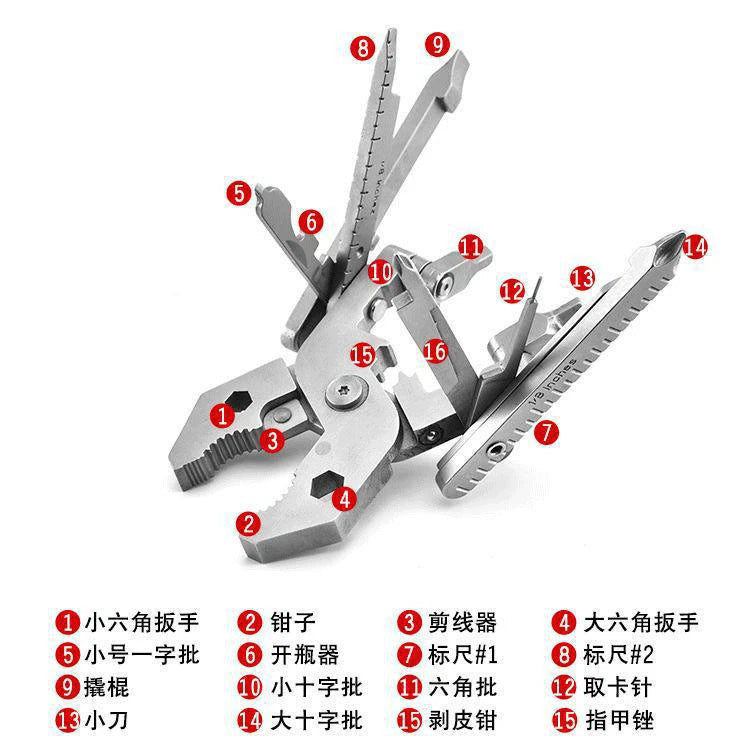 25-in-1 Multi Tool Pliers Set Folding Portable Camping Gear Mini Pliers 07FC0E-D4 - KOEEK