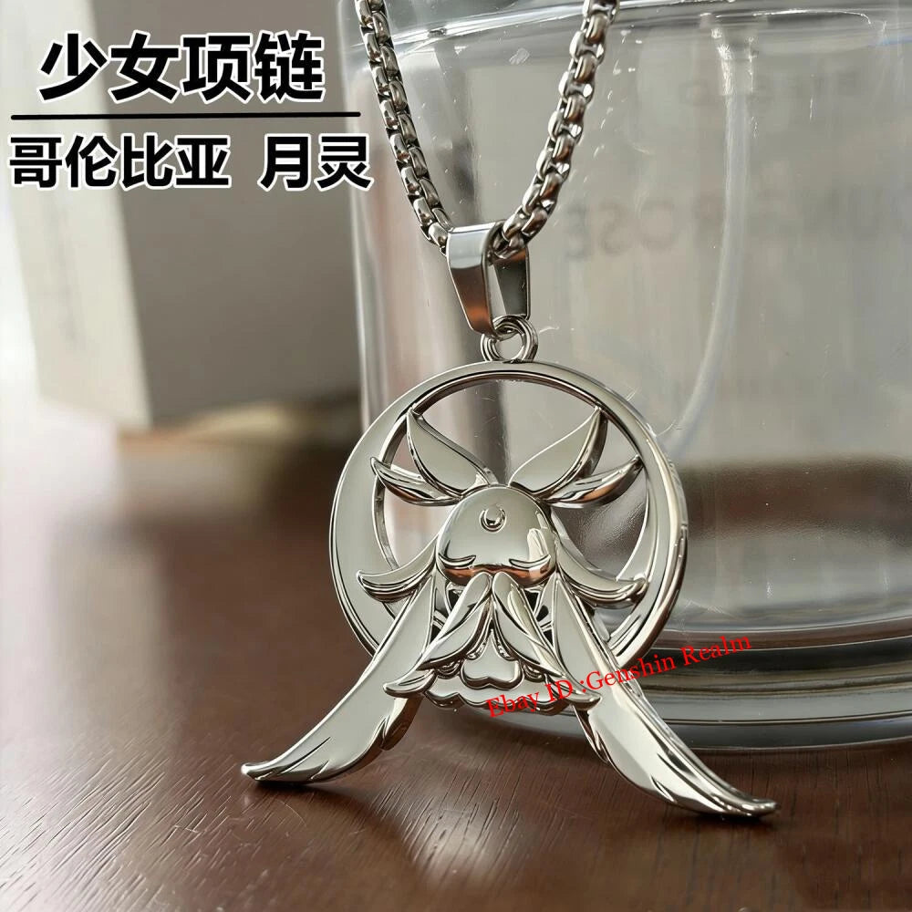 Anime Genshin Impact Moon Maiden Metal Coin Cosplay Pendant Necklace Decor Gift 07FC0E-D4 - KOEEK