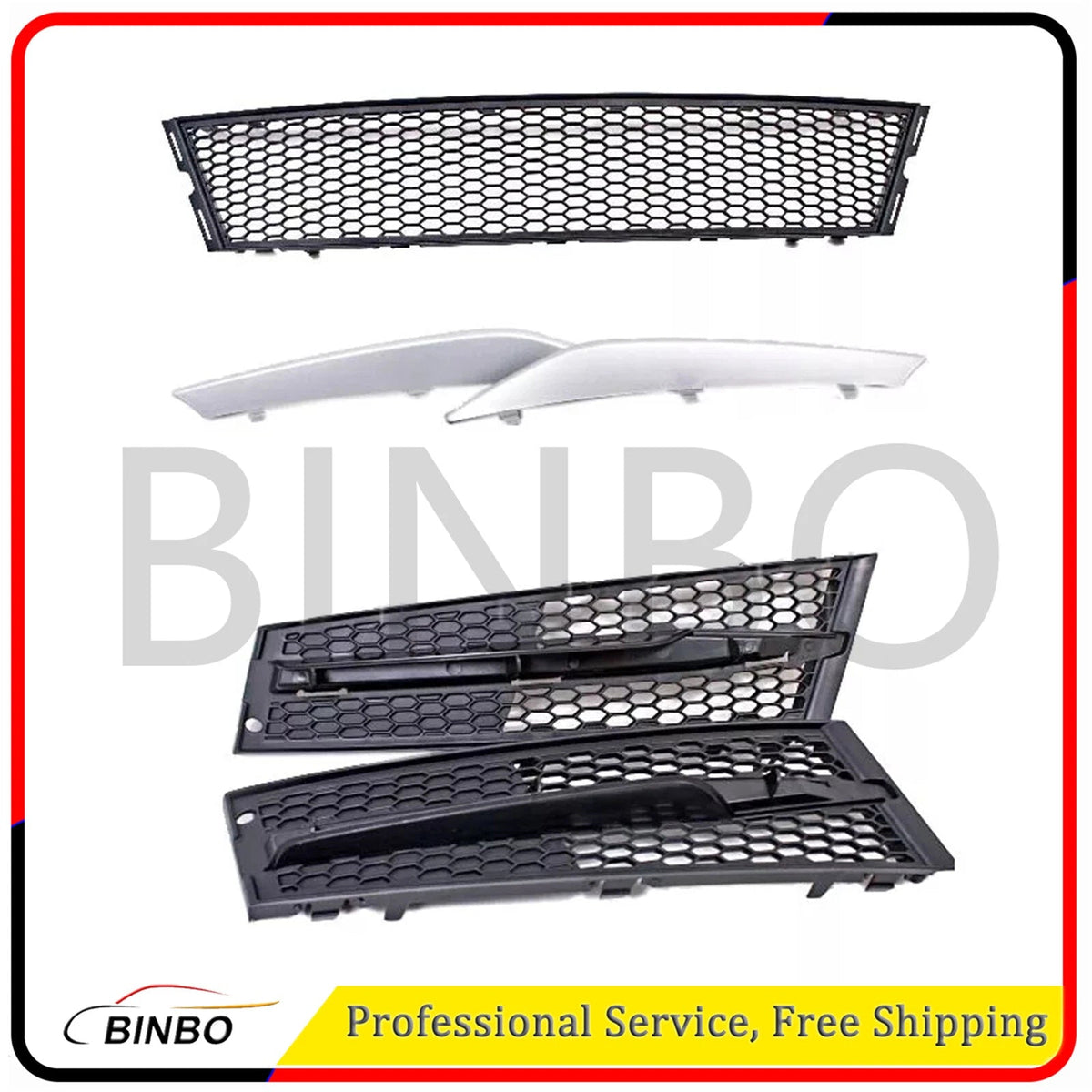 For BMW E92 E93 LCI  Front Bumper Lower Grilles + Mouldings Center Set 07FC0E-D4 - KOEEK