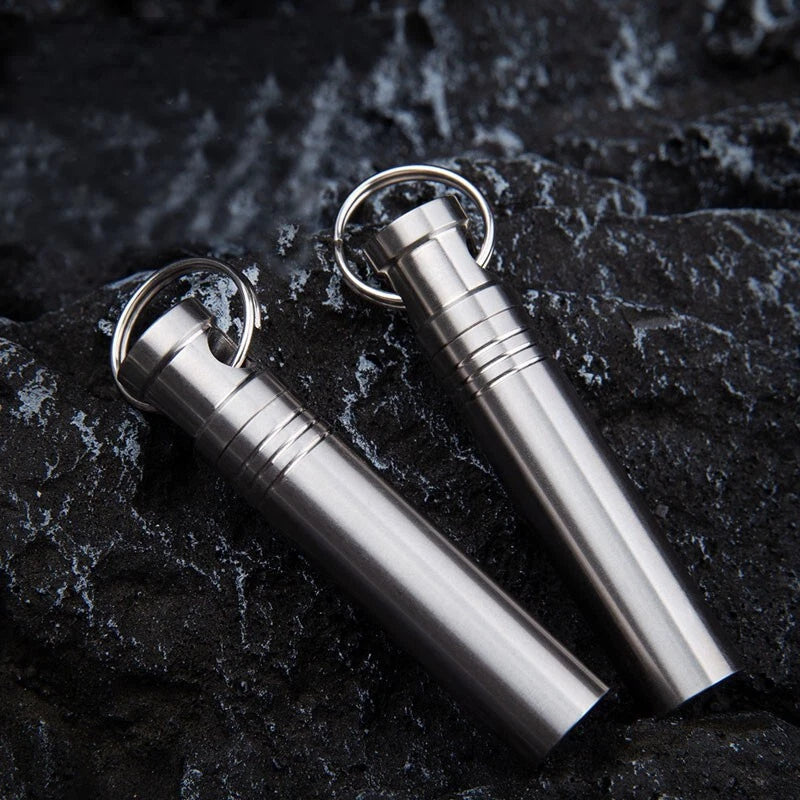 Hot Titanium Alloy Keychain Waterproof Box Sealed Container Outdoor Storage EDC 07FC0E-D4 - KOEEK