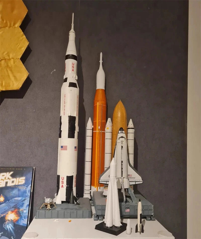 Saturn-5 Space Shuttle Starship SLS Block Spacecraft Model Painted Toys Gifts 07FC0E-D4 - KOEEK