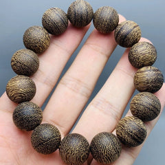 20mm Vietnam Nha Trang Huang Qi Nan Agarwood Bracelet Men Woman Buddha Beads 07FC0E-D4 - KOEEK