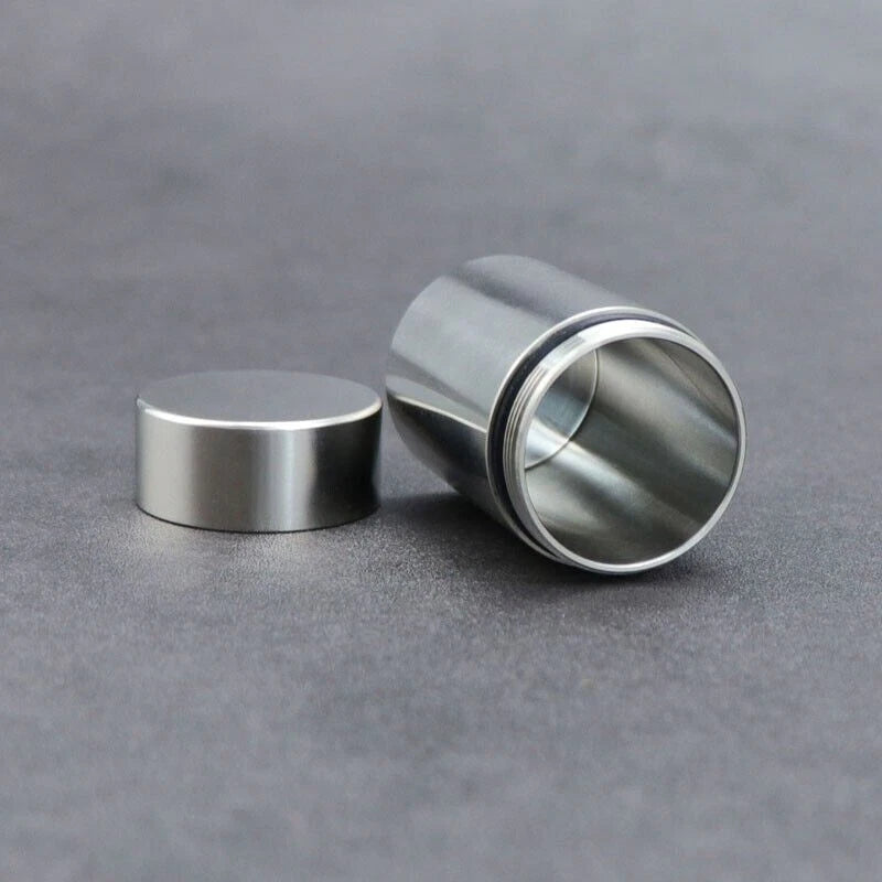 304 Stainless Steel Waterproof Pill Case Capsule Seal container Storage EDC Box 07FC0E-D4 - KOEEK