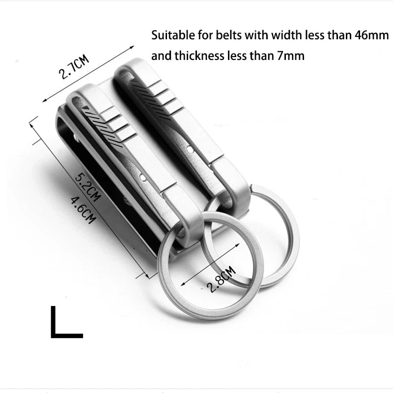 Titanium Alloy Quick Buckle Detach Belt Waist Hanging Men Car Keychain Key Ring 07FC0E-D4 - KOEEK