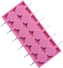 new 12-Capacity Round Silicone Lollipop Hard Candy Molds Pink 07FC0E-D4 - KOEEK