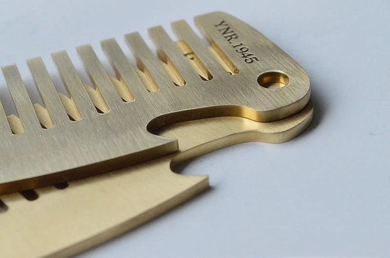 Solid Brass Hair Beared Comb with Bottle Opener Wrench EDC Portable Multi Tools 07FC0E-D4 - KOEEK