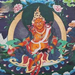 36" King of Treasures Brocade Tibetn Tangka Embroidery Hanging Painting Ornament 07FC0E-D4 - KOEEK
