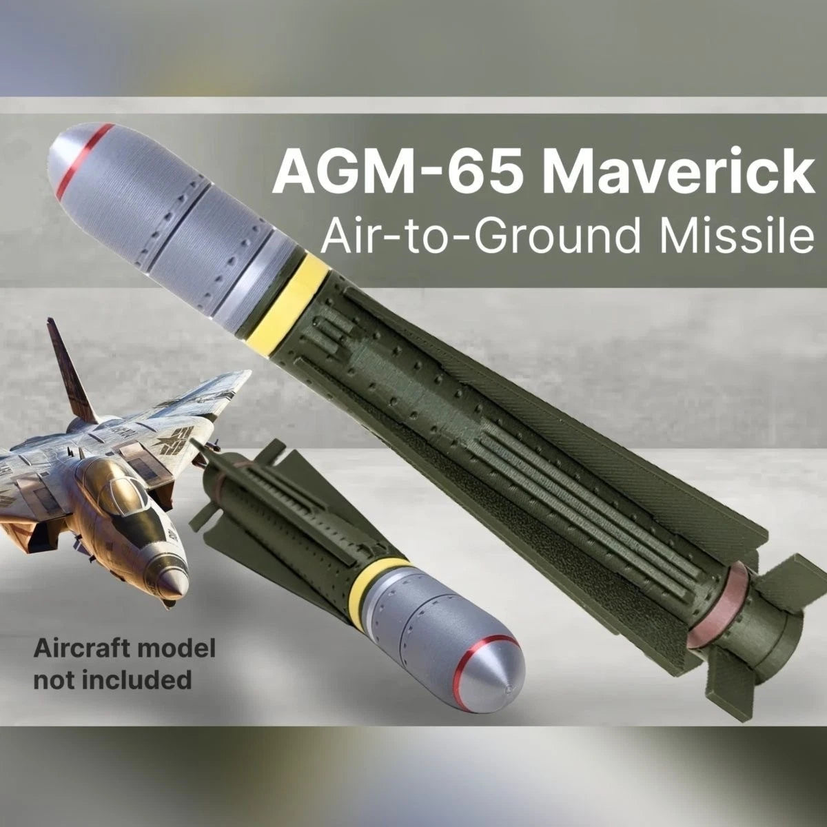 1/12 AGM-65 Maverick Missile 3D Printed Air-to-Ground Military Collectible 07FC0E-D4 - KOEEK
