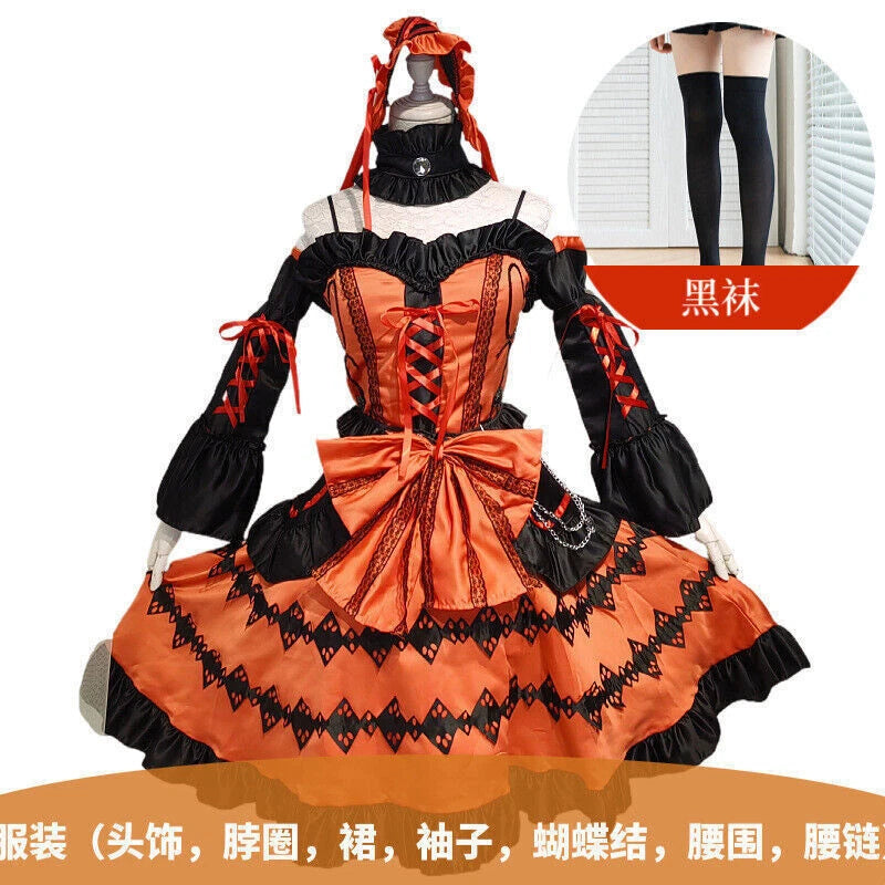 DATE A LIVE Tokisaki Kurumi Dresses Costume Cosplay Halloween Set Women Dress 07FC0E-D4 - KOEEK
