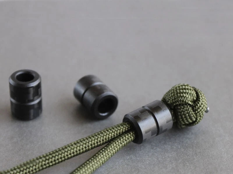 Carbon Fiber EDC Bead Parachute Cord Pendant Lanyard Keychain Necklace DIY Beads 07FC0E-D4 - KOEEK