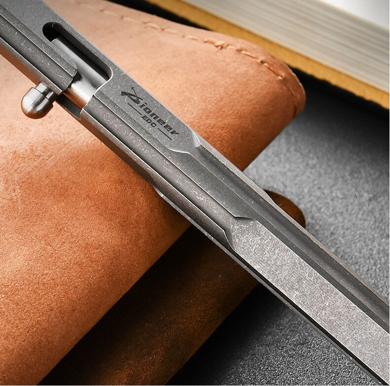 Titanium Bolt Action Ballpoint Pen EDC Pocket Pen Business Office Writing Gift 07FC0E-D4 - KOEEK