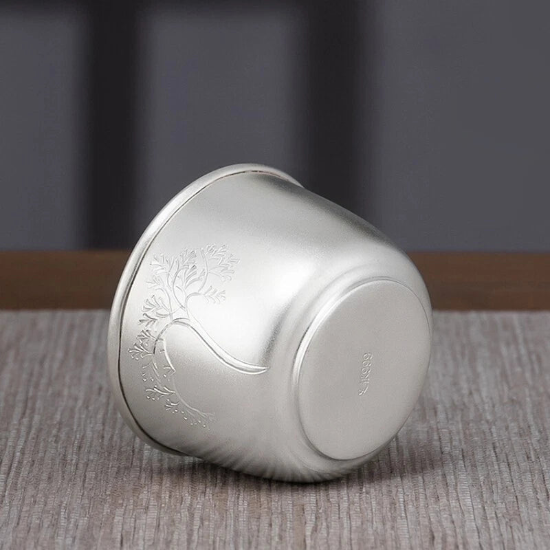 Pure Silver Master Cup 999 Sterling Silver Marked Tea Cup Health Care Chinese 07FC0E-D4 - KOEEK