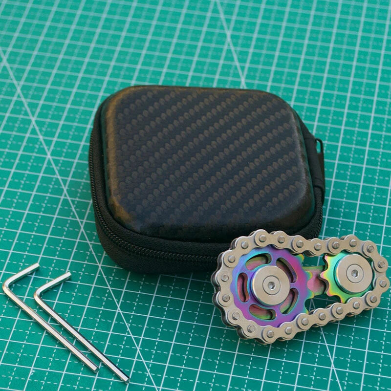 Sprockets Chains Fingertips Spinning Decompression Top Gearwheel Gyro EDC Toys 07FC0E-D4 - KOEEK