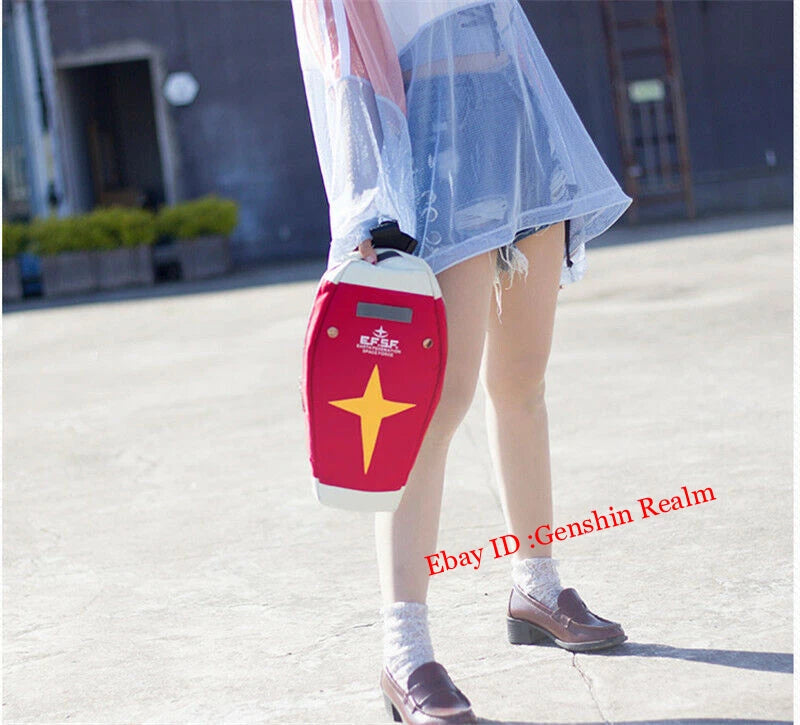 Gundam Shield Crossbody Bag Cosplay Anime Red Canvas Shoulder Bag Knapsack 07FC0E-D4 - KOEEK