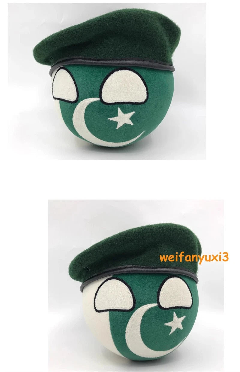 Polandball Dango Countryball Pakistan Ball Plush Doll Stuffed Toy Pillow W Hat 07FC0E-D4 - KOEEK