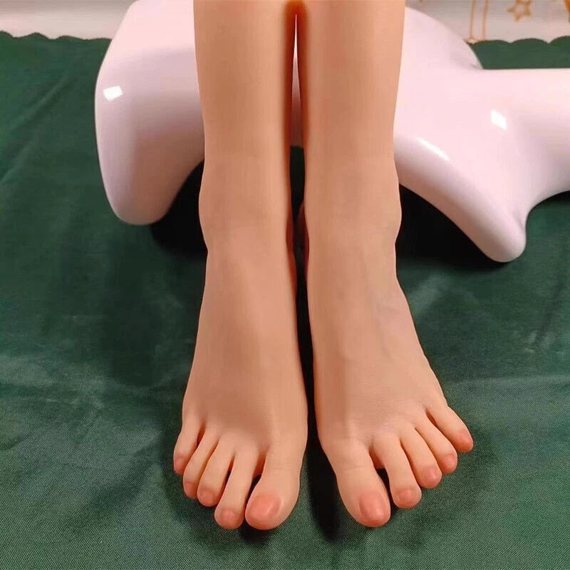 EU37 1 PAIR Platinum Silicone Female Feet Shoes Display Model Display Props 07FC0E-D4 - KOEEK