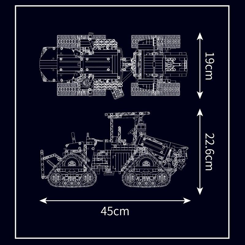 new Mould King 18020 Pneumatic Tracked Tractor Engineering Vehicle Building Block MOULD KING - KOEEK