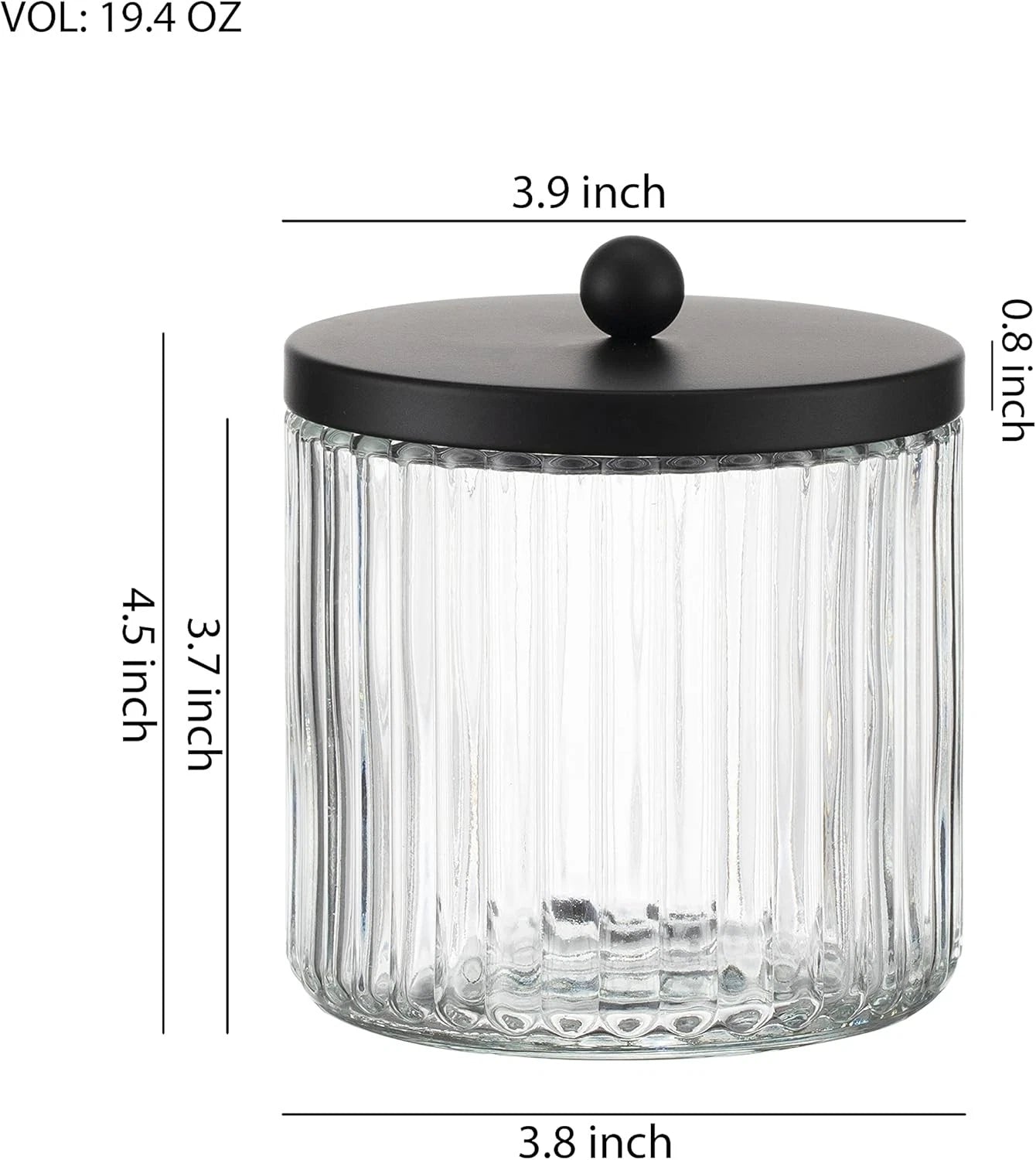 Set of 4 glass cotton swab box dispensers 07FC0E-D4 - KOEEK
