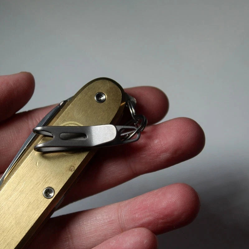 EDC Mini Titanium Alliy Portable Pocket Clip with Key Ring Universal Accessories 07FC0E-D4 - KOEEK