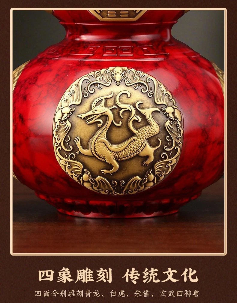 Brass Bagua Gourd Figurine With Lid Feng Shui Home Decor Housewarming Gift 07FC0E-D4 - KOEEK