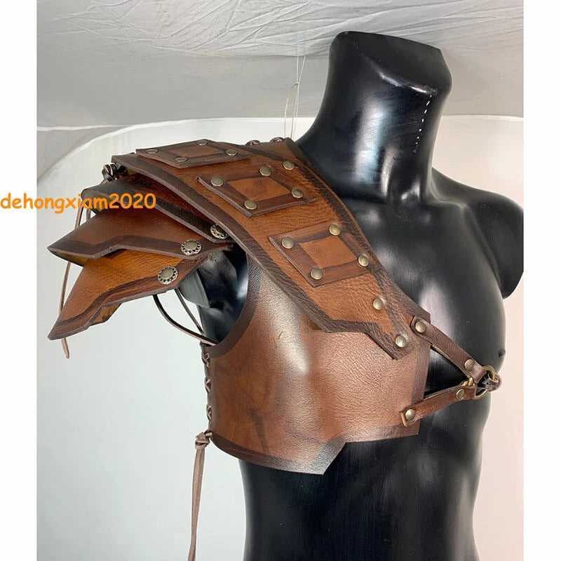 Middle Ages Costume Shoulder Pad Armor Leather Single Cosplay Shoulder Props 07FC0E-D4 - KOEEK