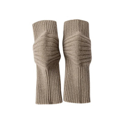 Unisex Mens Winter  Cashmere Khaki Knitted Knee Warmers Protection Pads 07FC0E-D4 - KOEEK