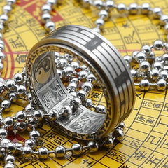 Chinese Magic Ring Taoist Yin Yang Ba Gua Spinner Feng Shui Amulet Talisman 07FC0E-D4 - KOEEK