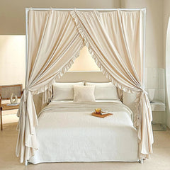 Princess Canopy Bed Curtains with Top Ties - Windproof & Lightproof for Girls' 07FC0E-D4 - KOEEK