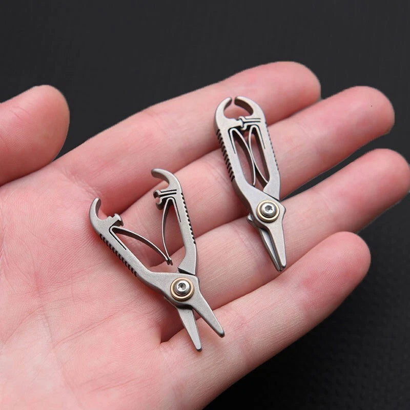 EDC Mini Titanium 1.89" Facial Hair Scissors + Beard Mustache Nose Hair Trimming 07FC0E-D4 - KOEEK