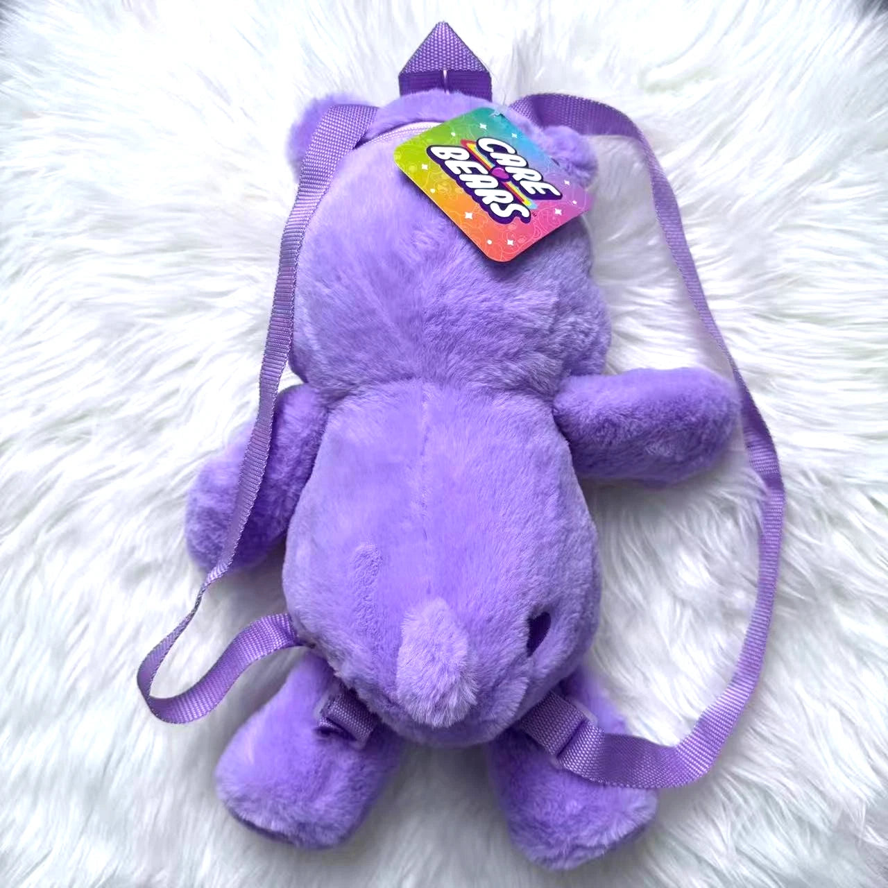 Care Bears Share Bear 17” Plush Backpack Purple Soft Plush Backpack Bag CARE_BEARS - KOEEK