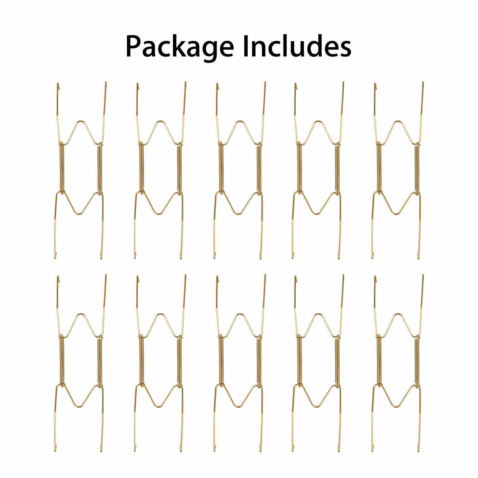 10pcs Golden Spring Plate Wire Hangers for 6"-16" Plates Display Wall Mounting koeek - KOEEK