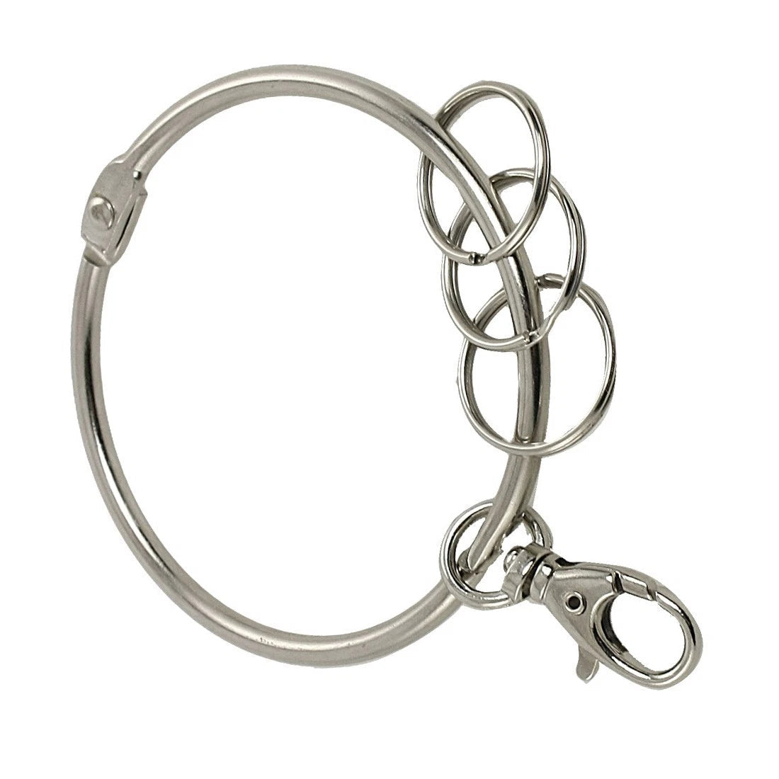 Metal Large Key Ring 7.7cm Big Key Holder Ring with Swivel Clasps 3 Split Rings 07FC0E-D4 - KOEEK