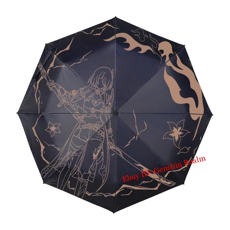 Anime Honkai: Star Rail Acheron Automatic Folding Umbrella Sun & Rain Umbrella 07FC0E-D4 - KOEEK
