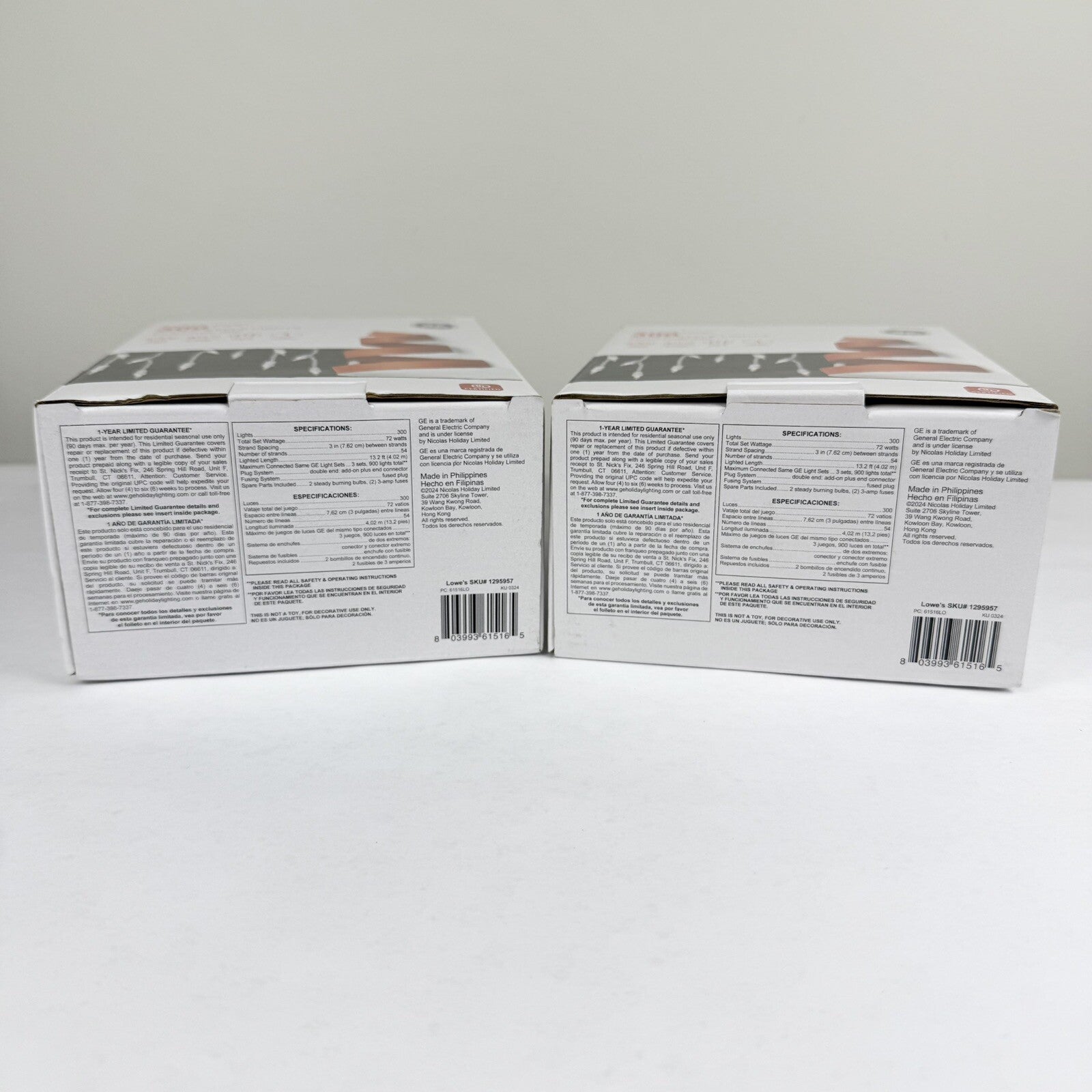 GE 1295957 String-A-Long Icicle-Style Lights 13.2 ft (2 Boxes) Clear White GE - KOEEK