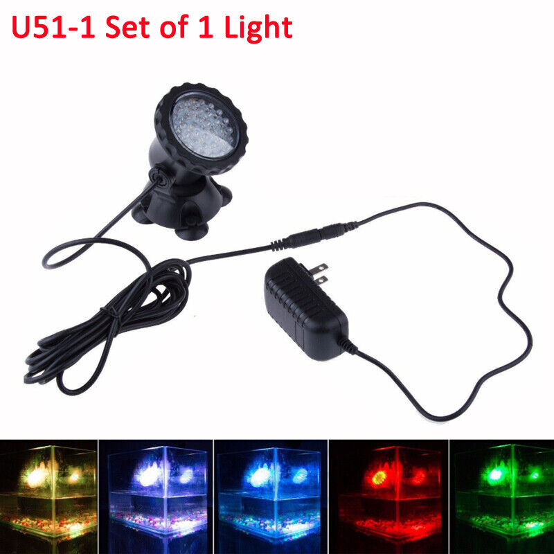 nye RGB Pond Lights Underwater 36 LED Havespots til Fish Aquarium US