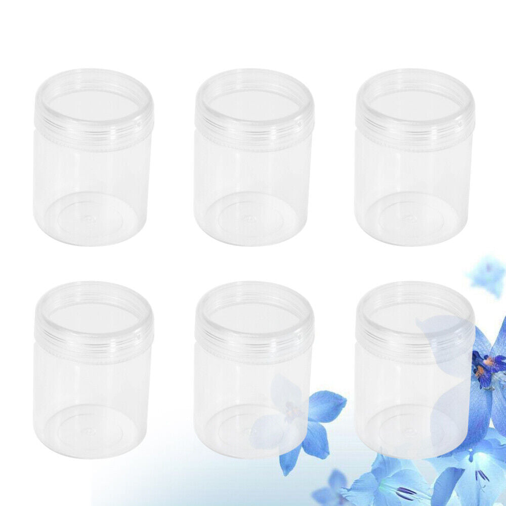 new 6 Pcs Clear Container with Lid Empty Makeup Containers Sample Jars Round koeek - KOEEK