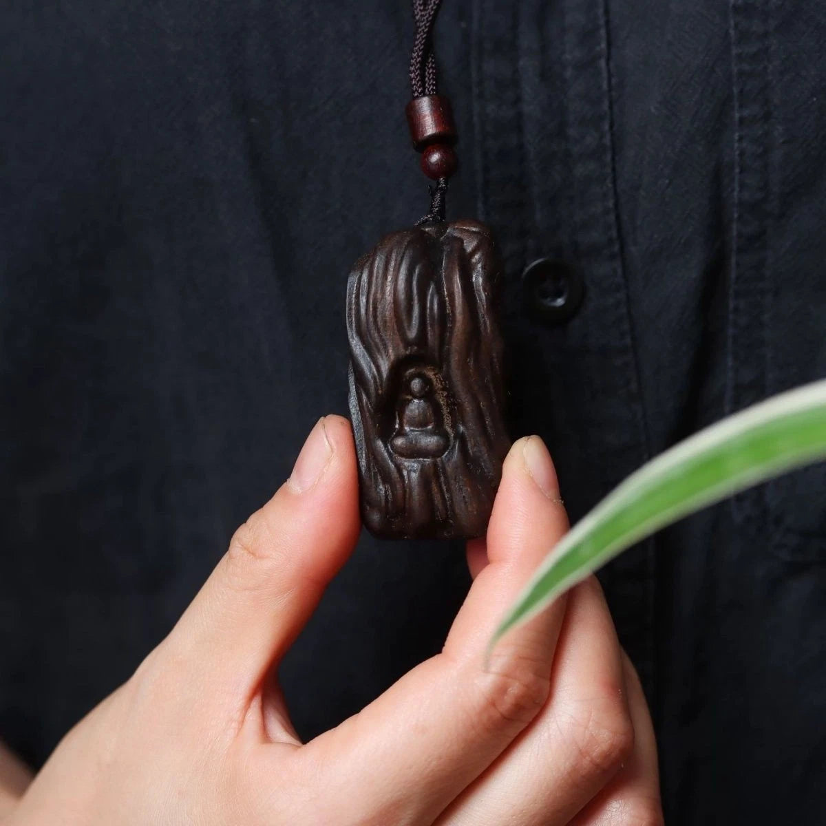 Agarwood Shapeless Buddha Pendant Wooden Car Hanging Carved Ornament 07FC0E-D4 - KOEEK