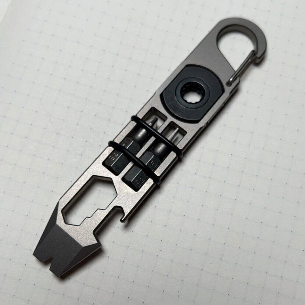 Titanium Alloy Carabiner Pocket Pry Bar Crowbar Multi EDC Tools Opener 07FC0E-D4 - KOEEK