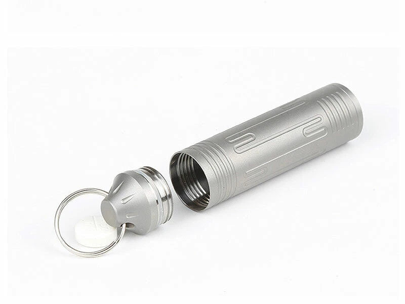 Hot Outdoor EDC TC4 Titanium Keychain Waterproof Box Sealed Medicine Bottle 07FC0E-D4 - KOEEK
