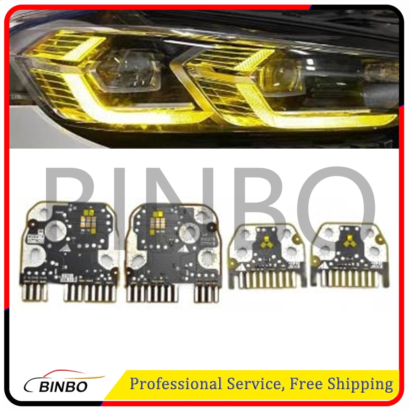 Yellow Angel Eye LED board For 2022-2024 BMW F97 X3M F98 X4M LCI LED Headlight 07FC0E-D4 - KOEEK
