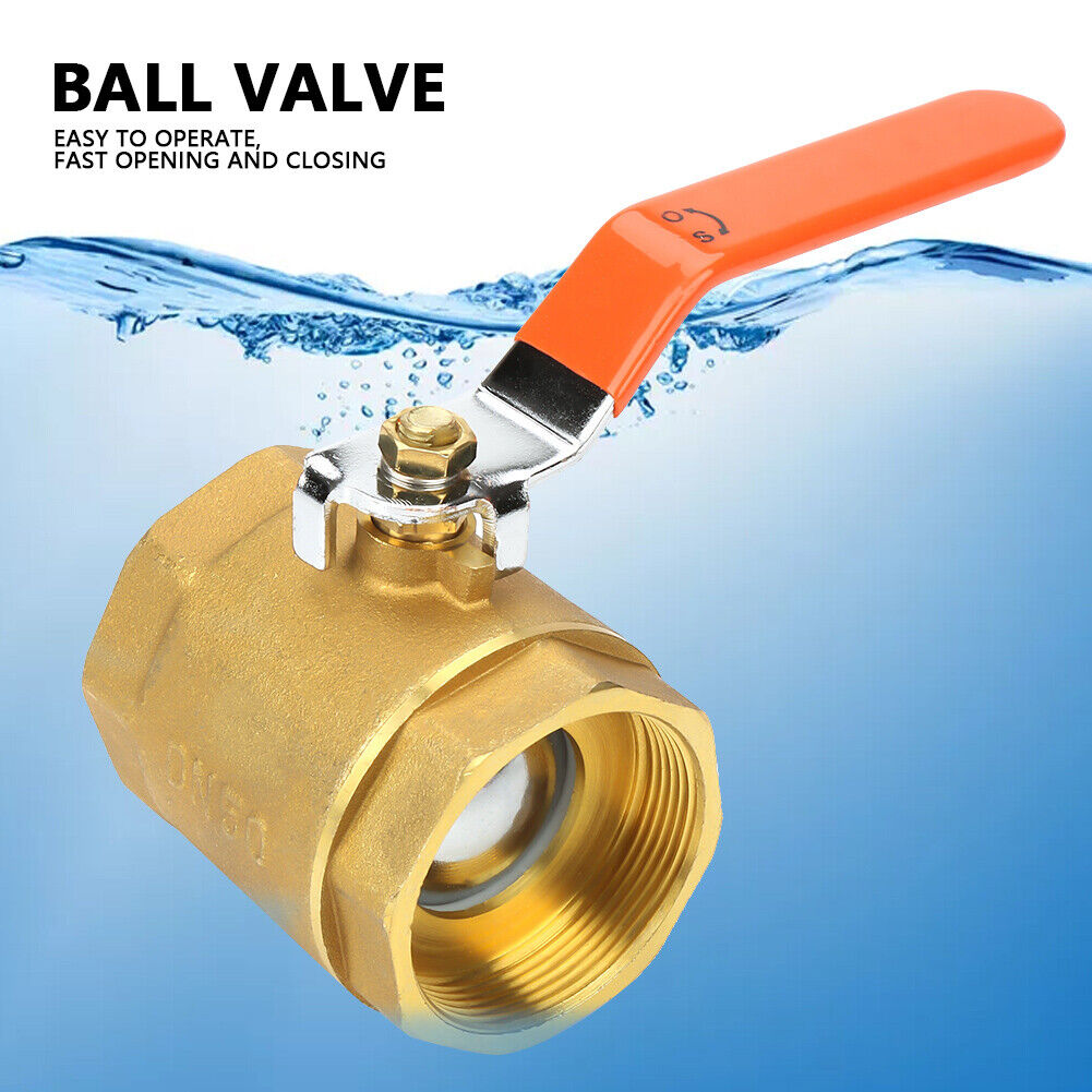 new 1pc DN50 2"BSP Brass Pipe Valve 1.6MPa Professional For Water Oil Gas koeek - KOEEK